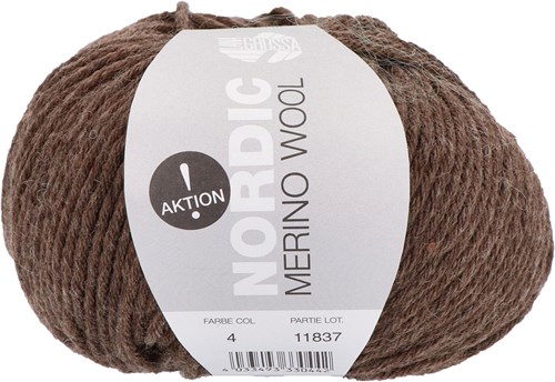 Lana Grossa Nordic merino wool 004 Dark Brown
