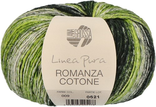 Lana Grossa Romanza Cotone 09 Pistachio/petrol/black green/natural