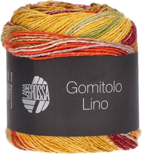 Lana Grossa Gomitolo Lino 2017 mustard yellow/orange/yellow green/yellow/burgundy/curry
