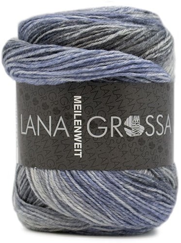 Lana Grossa Meilenweit 100 Sorbetto 6256 Dark blue / Grey