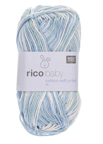 Rico Baby Cotton Soft Print dk 002 Light Blue-White