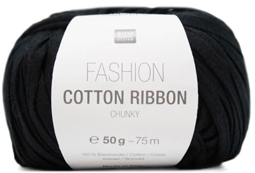 Rico Fashion Cotton Ribbon Chunky 08 Black