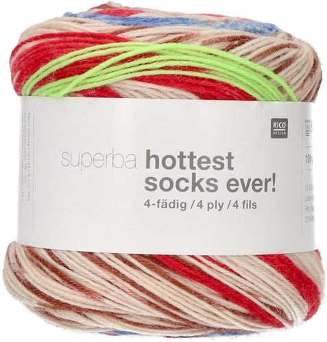 Rico Superba Hottest Socks Ever! 4 ply 001 Mouliné