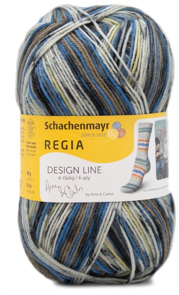 REGIA 4-f/ädig Design Line by ARNE /& CARLOS 9801270-09094 astrup Handstrickgarn Sockengarn 100g Kn/äuel