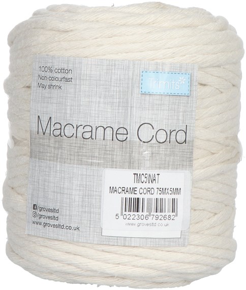 Trimits 5mm Macramé Cord: 75m - Natural Trimits 5mm Macramé Cord: 75m - Natural