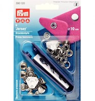 Prym No-Sew Snap Fasteners Jersey Smooth Cap Silver 10 mm
