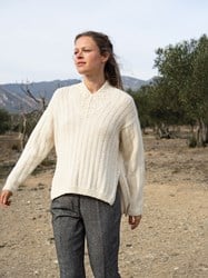 Katia Alpacotton Natural Colors V-Neck Sweater Yarn and Knitting Package