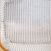 Storage Box Foldable Canvas and Bamboo Grey Striped-2
