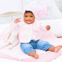 Knitting pattern Stylecraft Sweet Dreams Baby Cardigan, Hat & Blanket-2