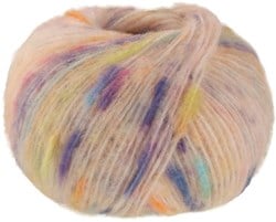Lana Grossa Cassata 0012 Lichtgrijs/Paars/Saffierblauw/Kleingeel/Grijsroze/Perzik