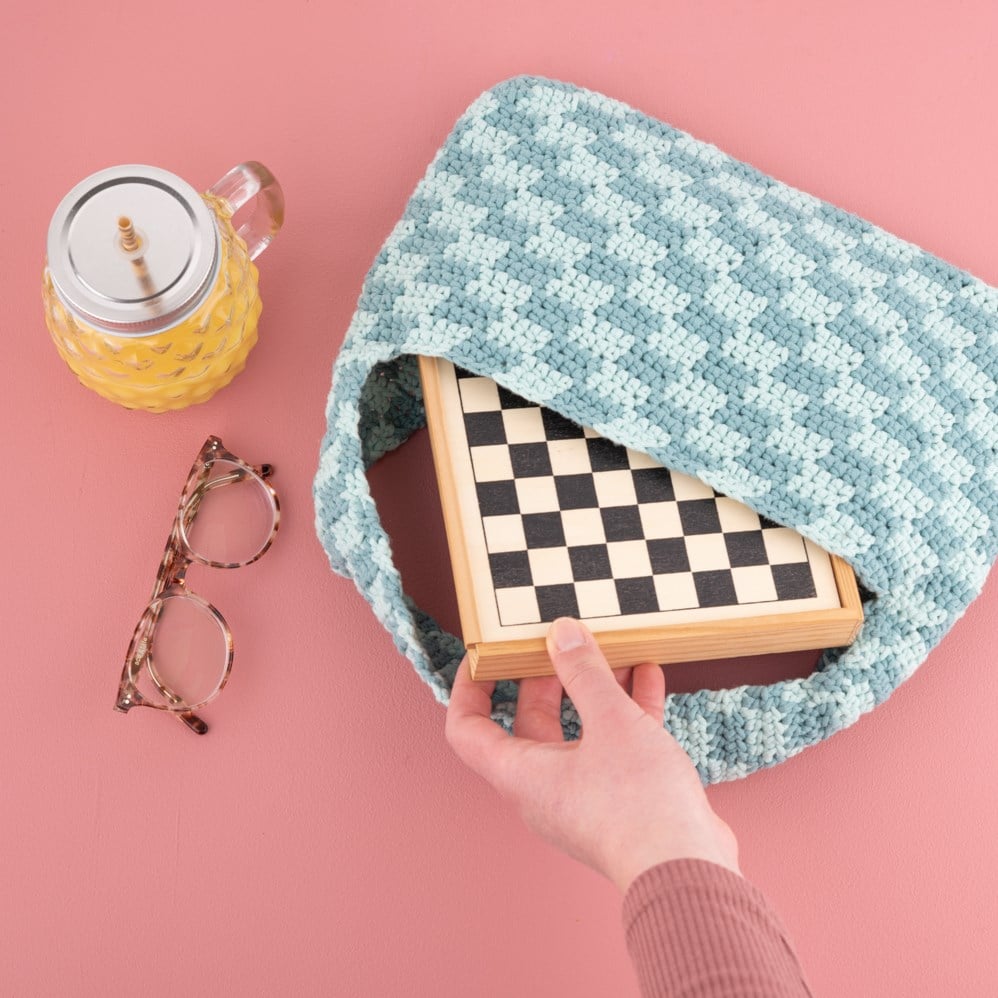 Trendy crochet checkered bag tutorial 