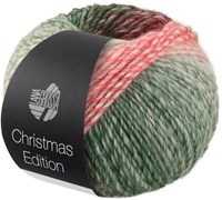 Lana Grossa Christmas Edition Big 0201 Braam/donkerrood/rood/lichtrood/ecru/wit-/donker-/zwartgroen verloopgestreept