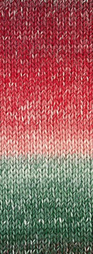 Lana Grossa Christmas Edition Big 0201 Braam/donkerrood/rood/lichtrood/ecru/wit-/donker-/zwartgroen verloopgestreept-2
