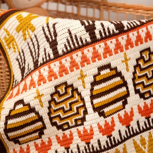 Rosinaplane - Babyversie Spring into easter blanket Retro Haakpakket - Inclusief Digitaal Patroon