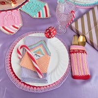 Crochet Pattern Yarn and Colors Colorful Christmas Cutlery Keeper-3