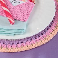 Crochet Pattern Yarn and Colors Colorful Christmas Placemats