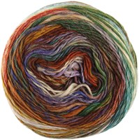 Lana Grossa Colorissimo 207 Ochre, red brown, blue violet, nougat, chocolate brown, wine,dark red, green, petrol, green-yellow