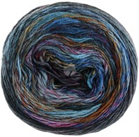 Lana Grossa Colorissimo 210 Turquoise, aubergine, black green, nougat, chocolate brown, dark petrol, dark grey