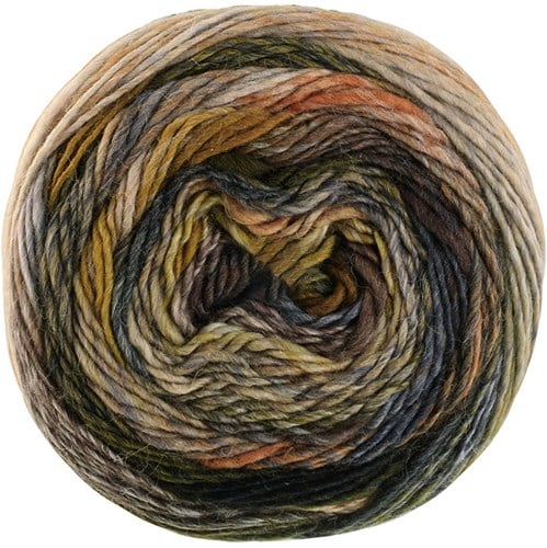 Lana Grossa Colorissimo 215 Orange-Brown,Silver,Light Grey,Light Beige,Blue,Steel Grey,Moss,Forest Green