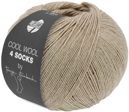 Lana Grossa Cool Wool 4 Socks Uni 7728 Grey beige