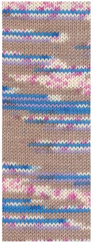 Lana Grossa Cool Wool 4 Socks Print 3 7203 Beige/Cornflower/White/Pink/Purple-2