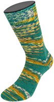 Lana Grossa Cool Wool 4 Socks Print 3 7204 Opal Green/Mustard Yellow/Nougat/White/Denim Blue-3
