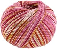 Lana Grossa Cool Wool 4 Socks Print 3 7201 Pink/Wine Red/Ecru/Yellow/Camel