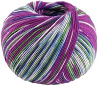 Lana Grossa Cool Wool 4 Socks Print 3 7207 Viola/Green/Dark Blue/White/Light Blue