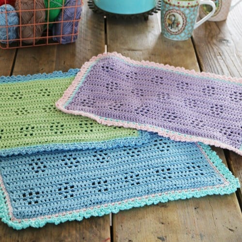 Crochet Pattern Coton 4 Spring Placemats
