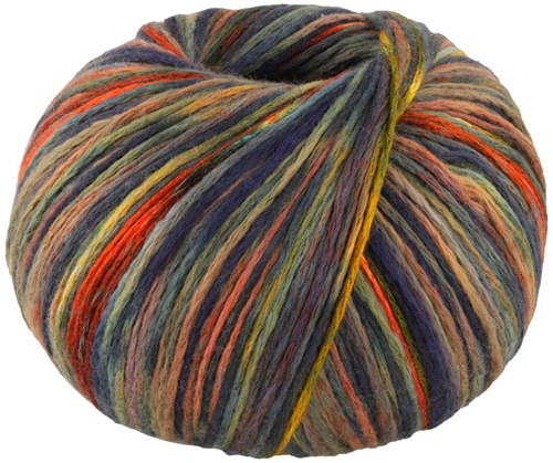 Lana Grossa Cotonella Multi 107 Olive/black green/yellow/orange