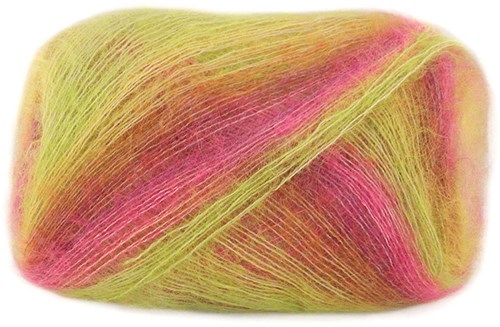Lana Grossa Cottonhair 107 Lime/neon pink/fuchsia/brown/orange/citrus yellow