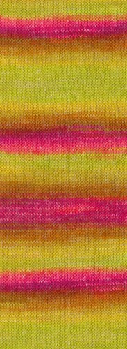 Lana Grossa Cottonhair 107 Lime/neon pink/fuchsia/brown/orange/citrus yellow-2