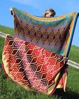 Deco Diamonds Blanket Small Red Crochetkit - With Digital Pattern-2