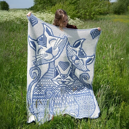 Zen Tangle Cats Mosaic or Interlocking Yarn and Crochet Kit