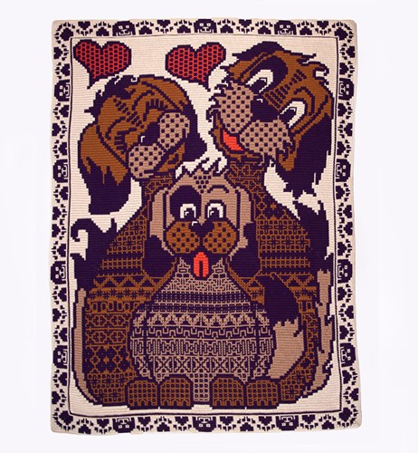 Zen Tangle Dogs Blanket Interlocking Crochetkit - With Digital Pattern