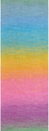 Lana Grossa Cotonella 011 Lilac/light blue/turquoise green/mustard/tomato/raspberry/orange/salmon-2
