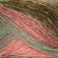Lana Grossa Alta Moda Cotolana Print 102 Dark olive / olive / gray green / gray / burgundy / salmon-3