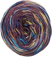 Lana Grossa Gomitolo Denim Grafitti 354 Eggplant / dark blue / mint / turquoise / yellow / pistachio-2