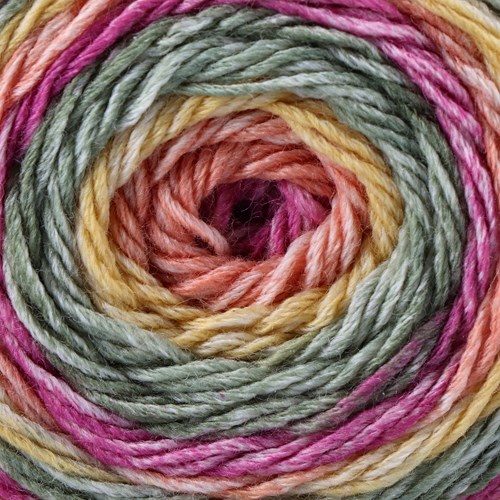 Lana Grossa Gomitolo Meilenweit 4011 yellow/orange/light green/pink/ecru/salmon-2
