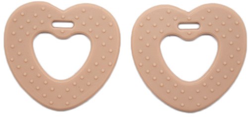 Go Handmade Heart Teething Rings 64 Brown