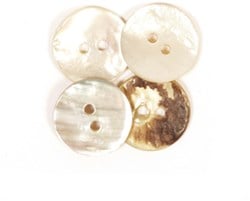 Drops Button Arched White 15mm