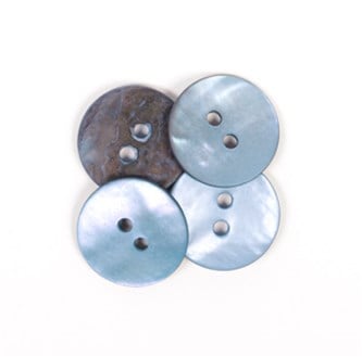 Drops Button Round Blue 15mm-2