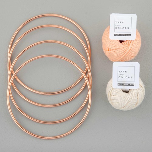 Yarn and Colors Mini Malistic WOW! Wall Hanging Kit 042 Cream / Peach-3