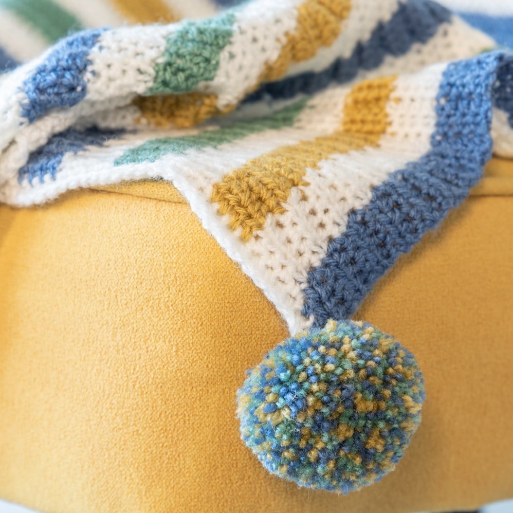 Blue and on sale yellow crochet blanket