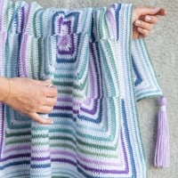 Crochet Pattern Yarn and Colors Amazing Staggered Stripes Blanket-3