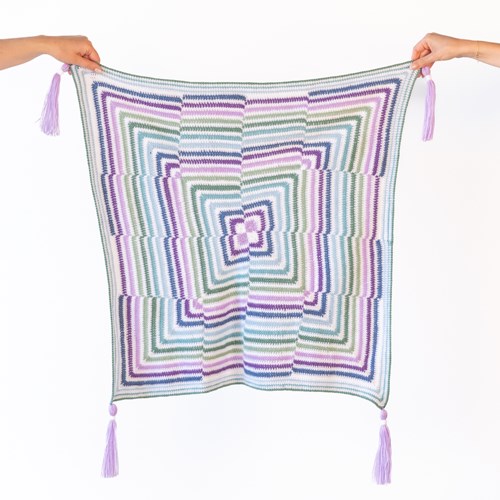 Crochet Pattern Yarn and Colors Amazing Staggered Stripes Blanket-2