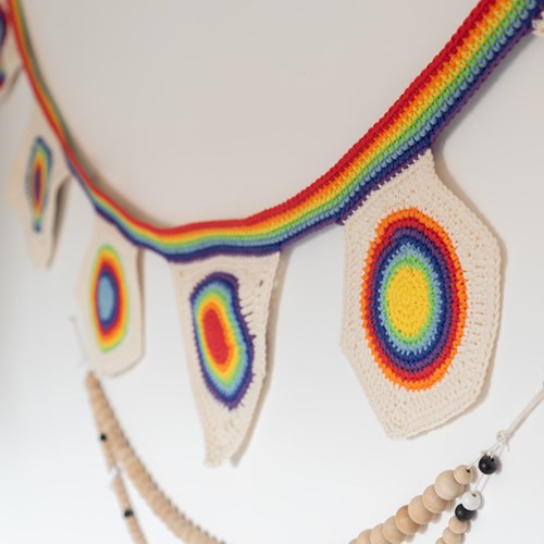Yarn and Colors Rainbow Flag Line Crochet Kit 1 Colorful