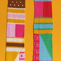 Crochet Pattern Yarn and Colors Graphic Scarf
