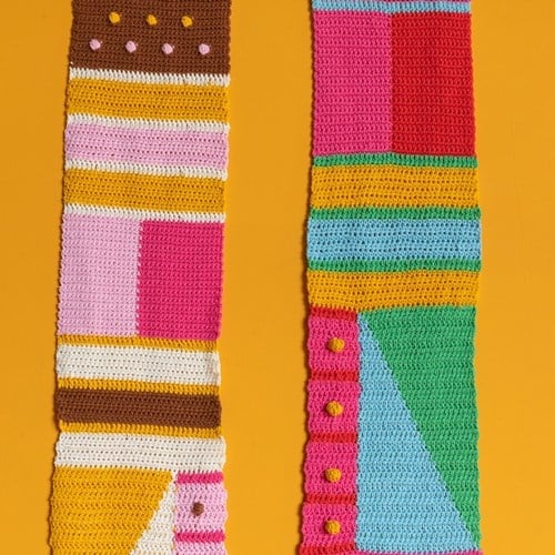 Crochet Pattern Yarn and Colors Graphic Scarf