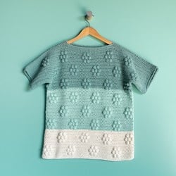 Crochet Pattern Yarn and Colors Spring Flowers Tee